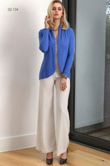 Lacy Cashmere cardigan in Cornflower blue - SEMON Cashmere