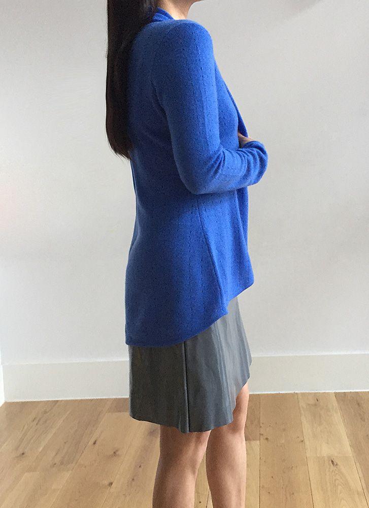 Lacy Cashmere cardigan in Cornflower blue - SEMON Cashmere