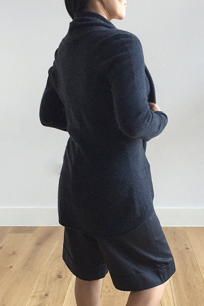 Lacy Cashmere cardigan in Ink navy - SEMON Cashmere