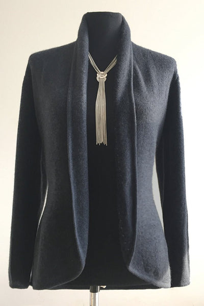 Lacy Cashmere cardigan in Ink navy - SEMON Cashmere