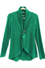 Lacy Cashmere cardigan in Jade green - SEMON Cashmere