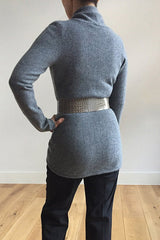 Lacy Cashmere cardigan in Mid grey - SEMON Cashmere