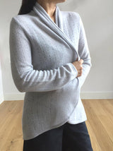 Lacy Cashmere cardigan in Pale blue - SEMON Cashmere