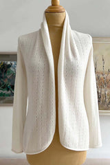 Lacy Cashmere cardigan in White - SEMON Cashmere