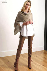 Mid grey Lacy Multiway cashmere poncho - SEMON Cashmere