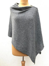 Mid grey Lacy Multiway cashmere poncho - SEMON Cashmere