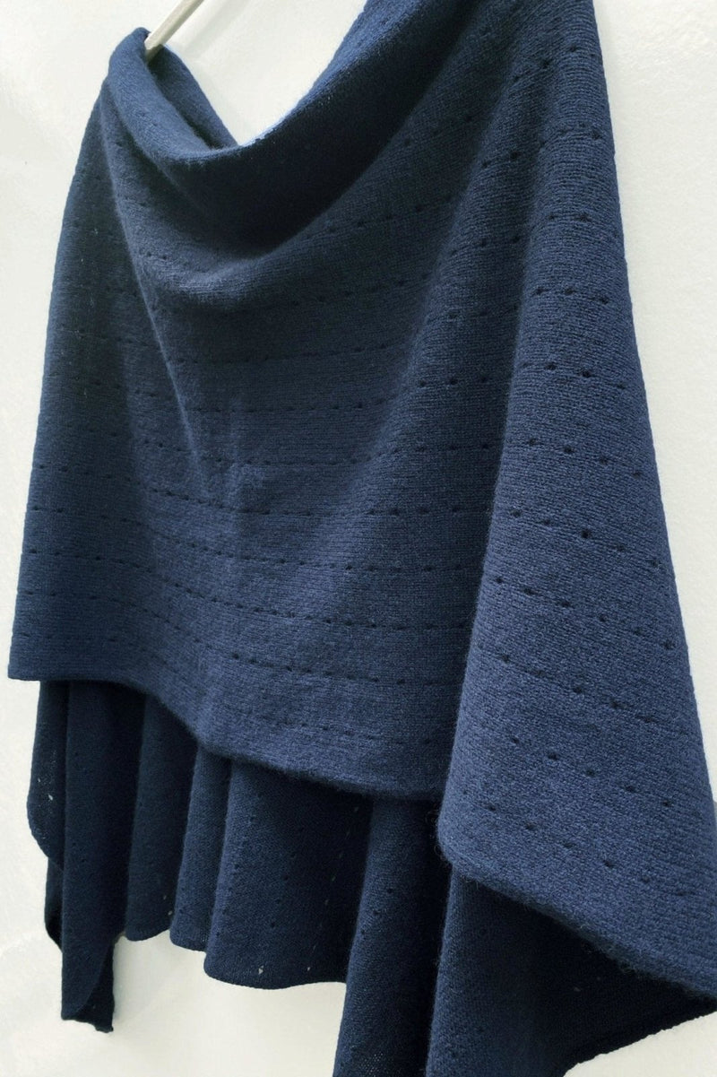 Navy shawl wrap - SEMON Cashmere