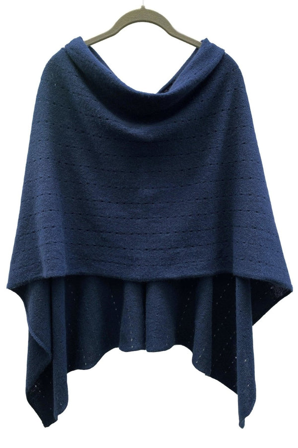 Navy cashmere poncho - SEMON Cashmere