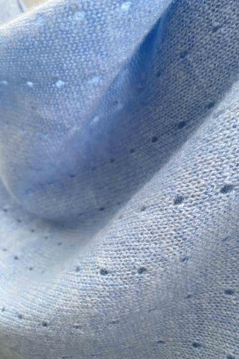 Powder blue Lacy Multiway cashmere poncho - SEMON Cashmere
