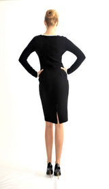 Square neck CHANEL Cashmere Dress with pockets - SEMON Cashmere