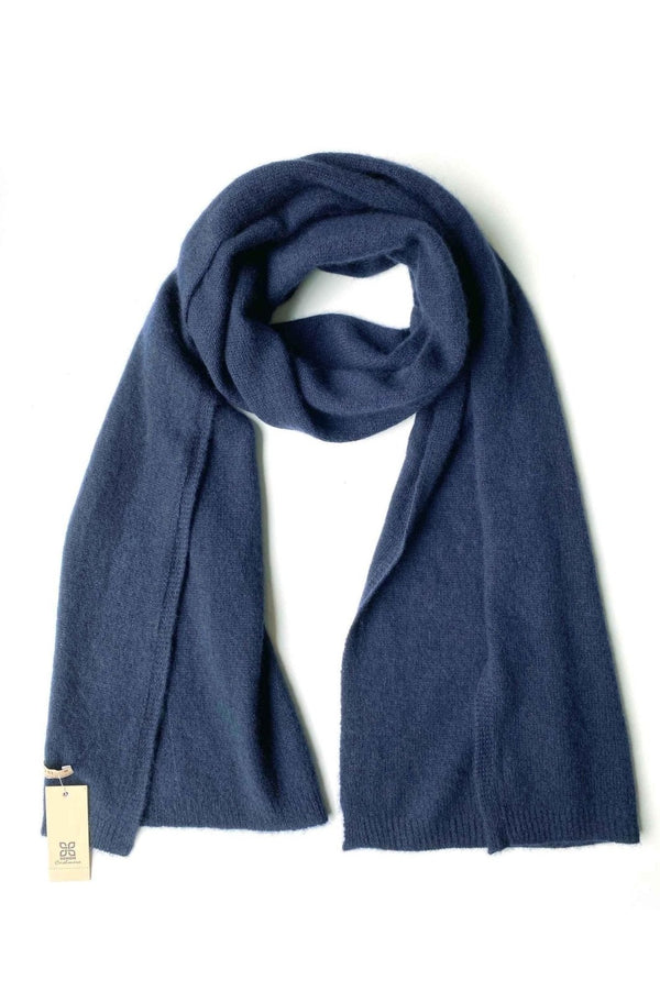 Unisex cashmere scarf in navy - SEMON Cashmere