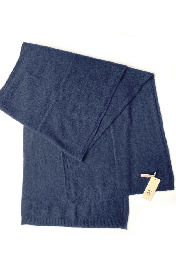 Unisex cashmere scarf in navy - SEMON Cashmere