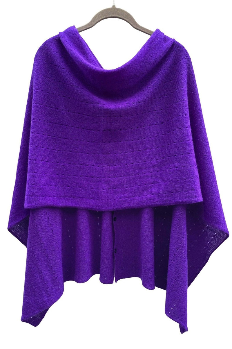 Violet  cashmere poncho Multiway - SEMON Cashmere