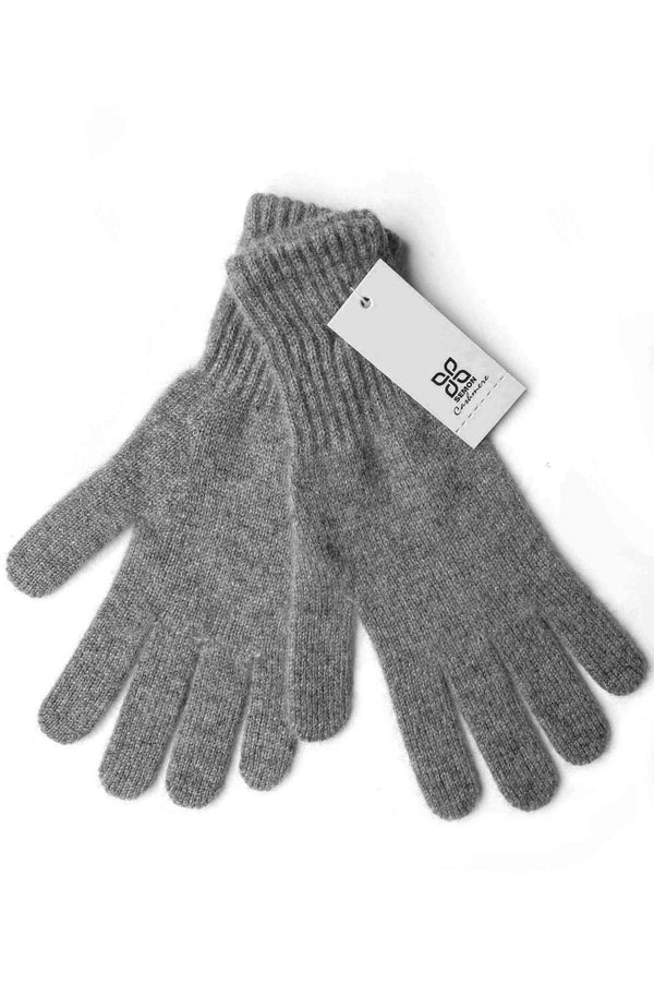 Womens cashmere gloves in mid grey - SEMON Cashmere