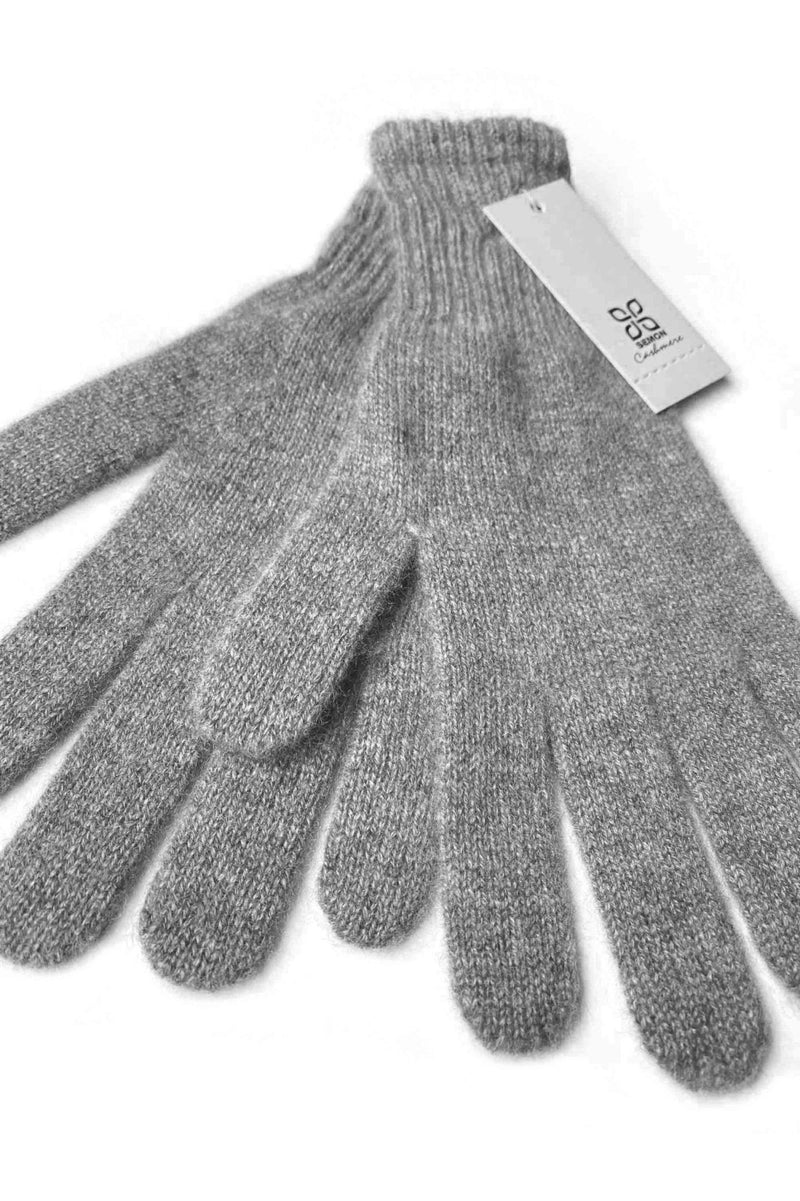 Womens cashmere gloves in mid grey - SEMON Cashmere