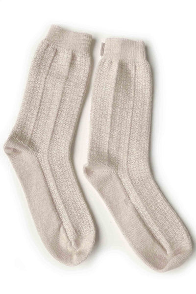 Womens cashmere socks in beige - SEMON Cashmere